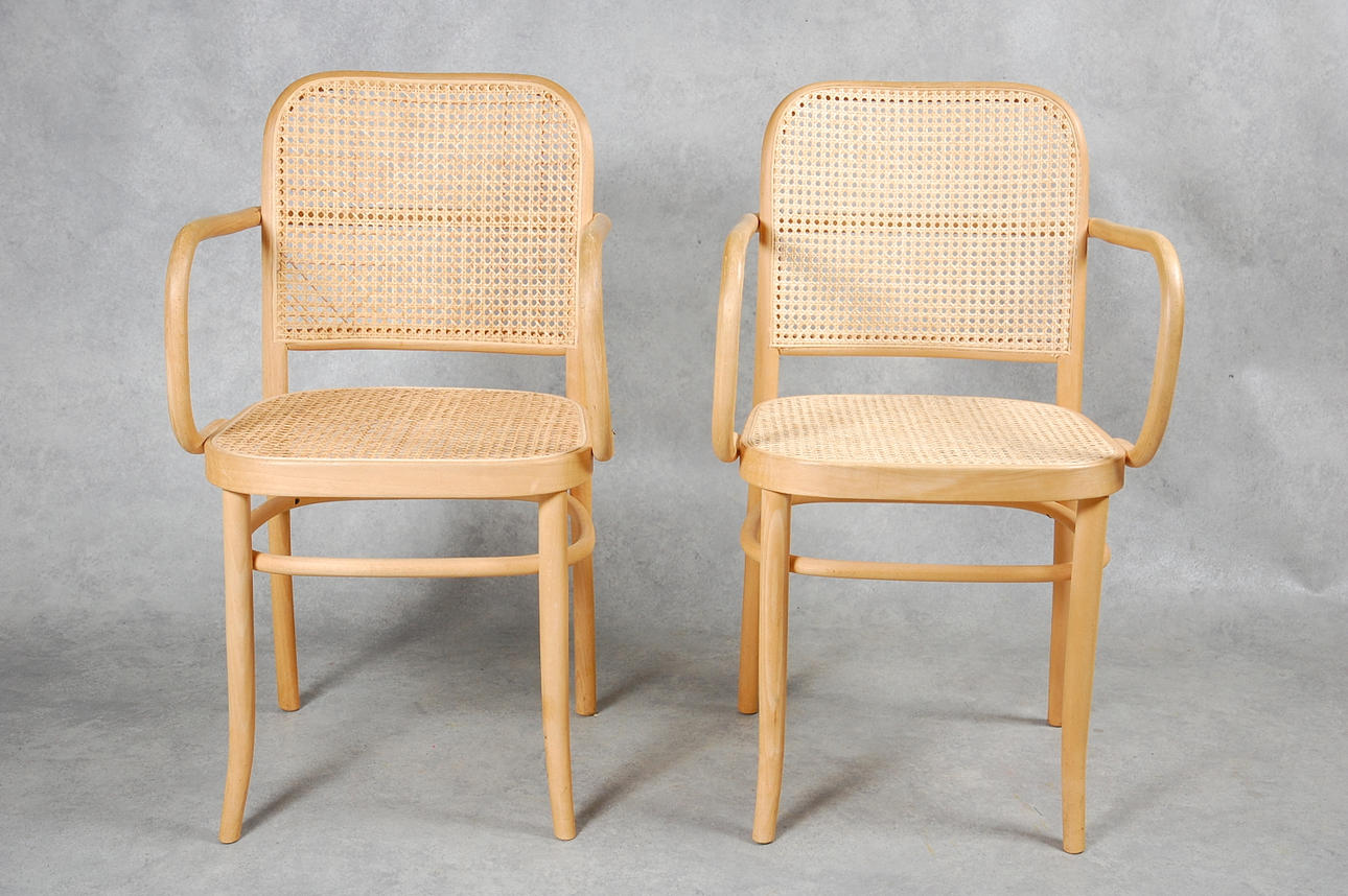 KARMSTOLAR,1 par," Prague Chair " Hoffman / Thonét, 1900-talets slut.