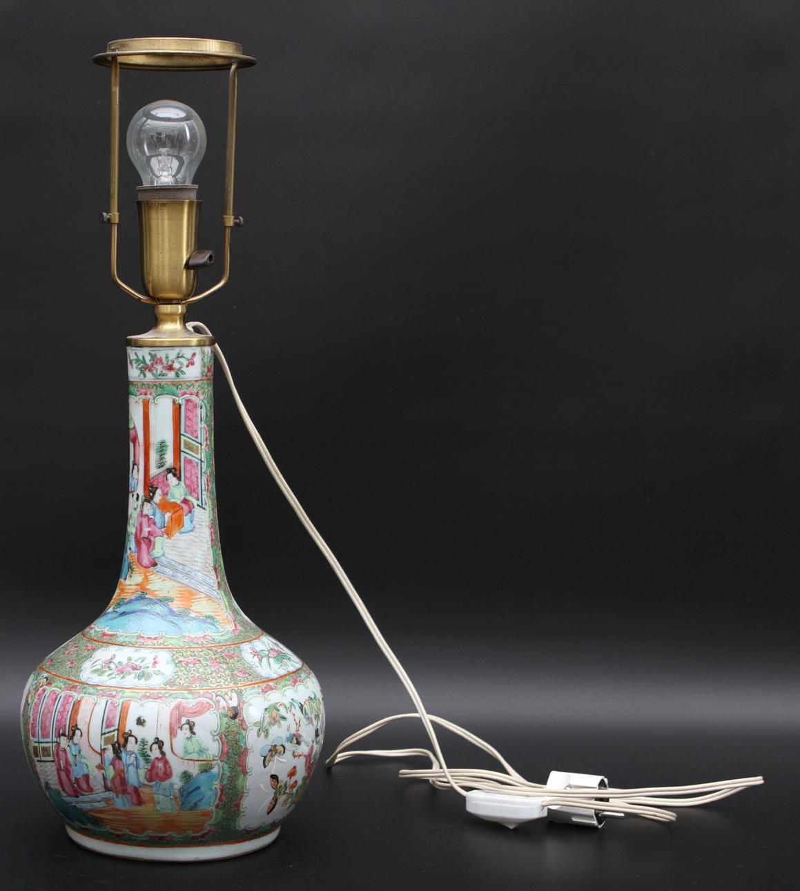 BORDSLAMPA, porslin, Kina, Kanton, 1800/1900-tal.