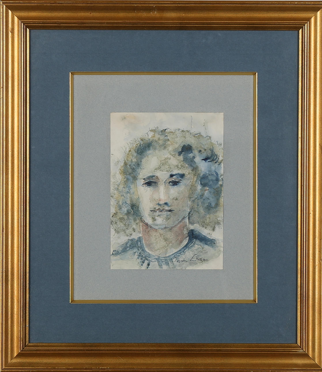 TORSTEN LIDMAN. Akvarell/bläck, Porträtt, Signerad.