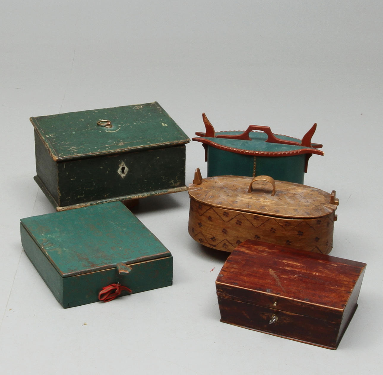 SKRIN 3 st, SVEPASKAR, 2 st, allmoge, 18 & 1900-tal.