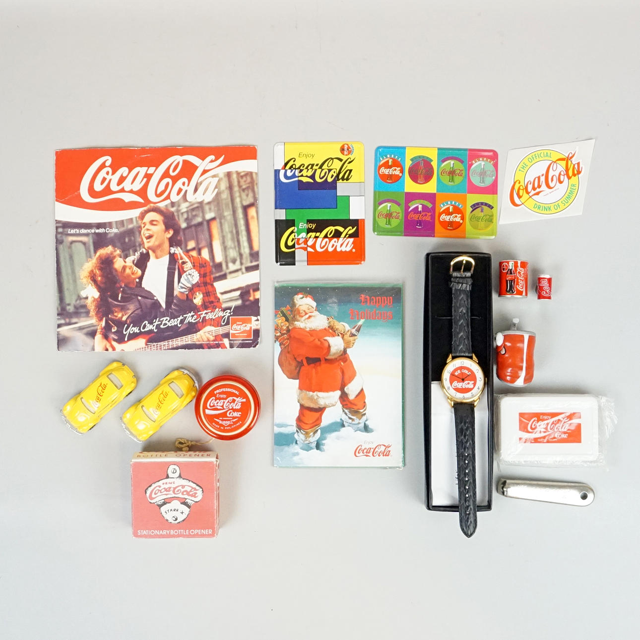 SAMLERGENSTANDE, COCA COLA, 15 dele, inklusive armbåndsur.