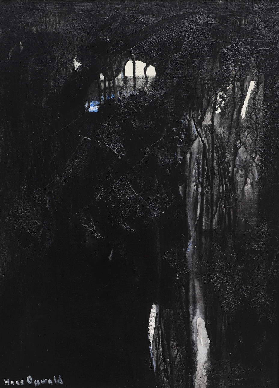 HANS OSSWALD. oil on canvas, composition, signed.