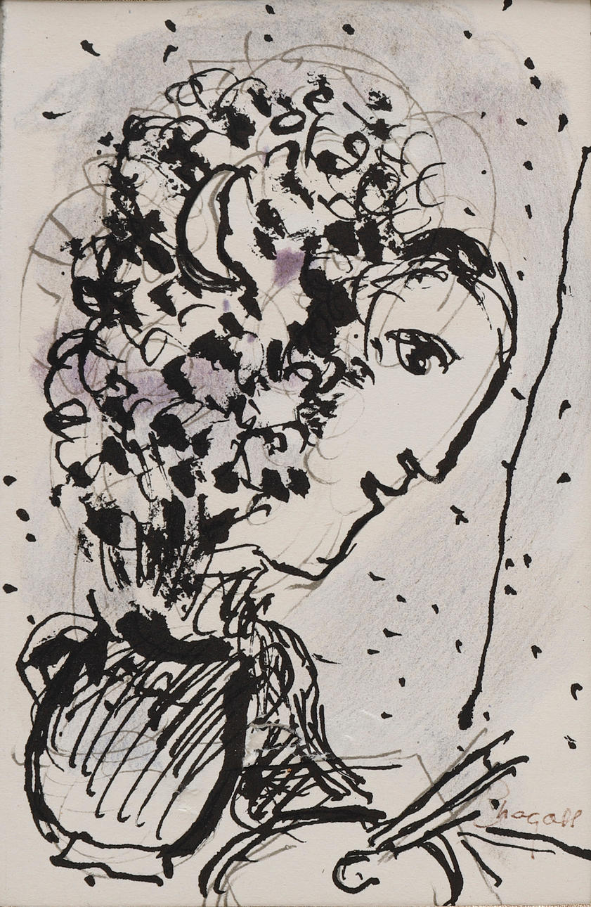 MARC CHAGALL. "Le peintre à la palette".