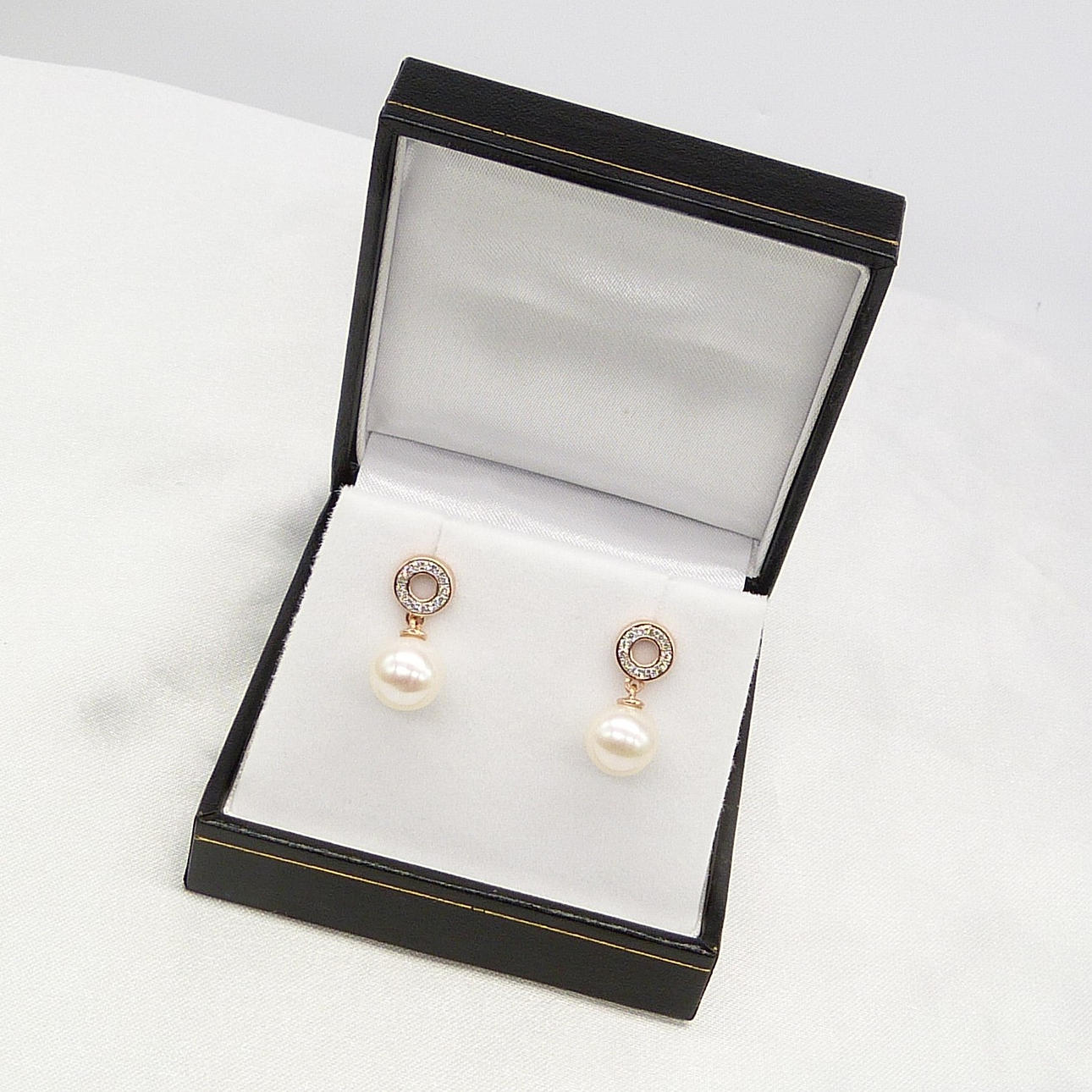 ROSÉGOLDENE PERLEN- DIAMANT Ohrringe.