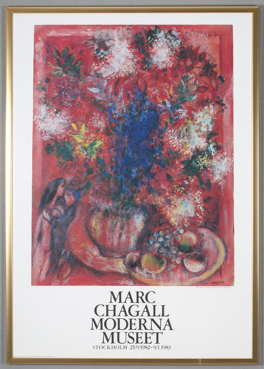 MARC CHAGALL. Plakat, tryk, Moderna Museet 1983.