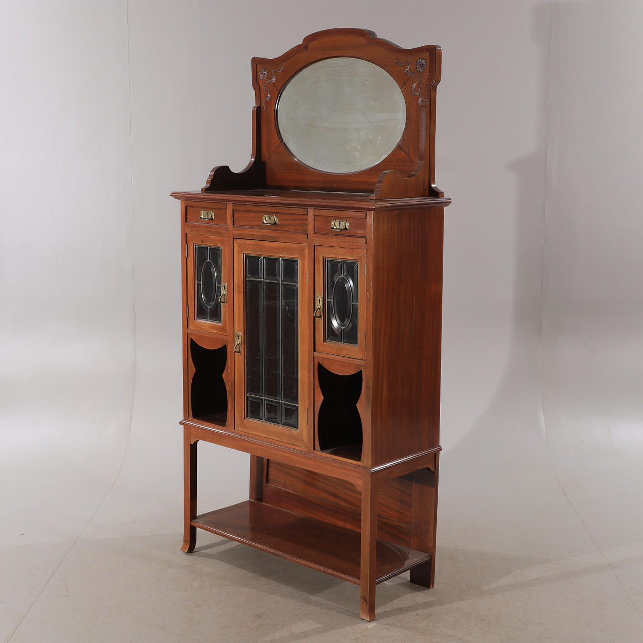 SKÅP MED SPEGEL, mahogny, jugend.