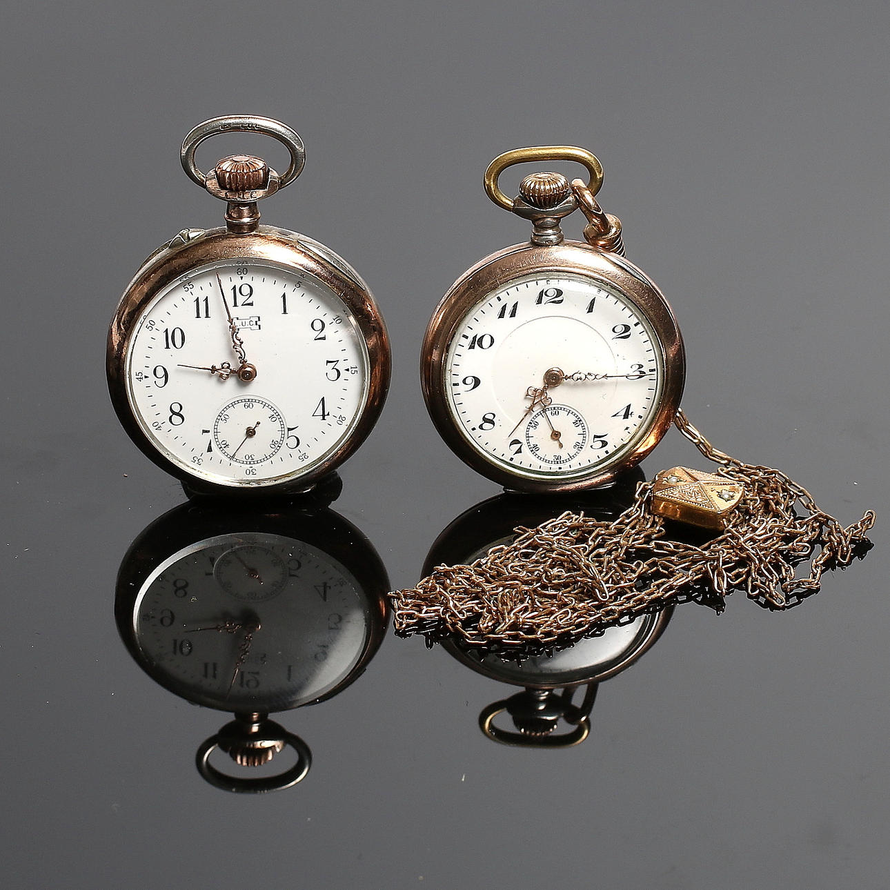 MORMORSUR, 2 st, silver, bl.a. Louis Ulysse Chopard (L.U.C) 1900-tal.