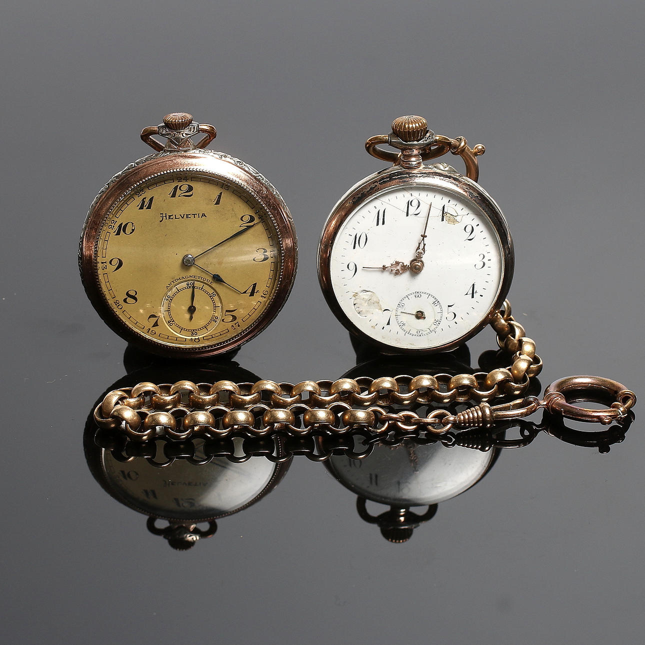 FICKUR, 2 st, bl.a. silver, Helvetia, 18/1900-tal.