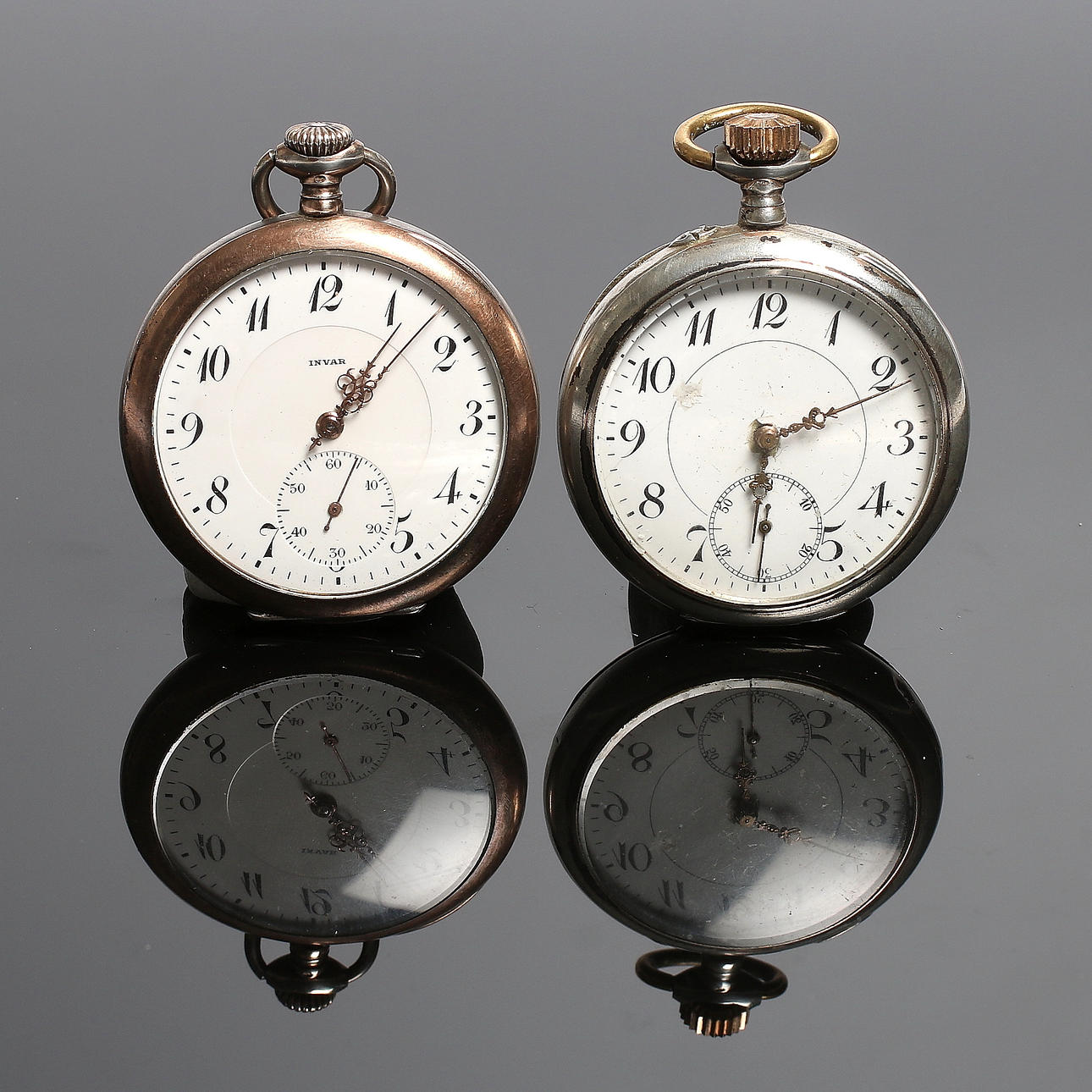 FICKUR, 2 st, silver, bl.a. Invar, 18/1900-tal.