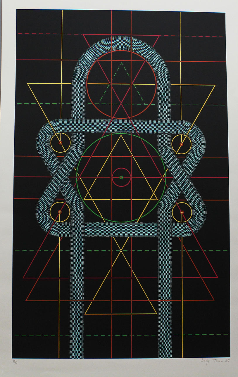MARJE TOSKA. Komposition. Färgserigrafi. Signerad och dat 85. HC.