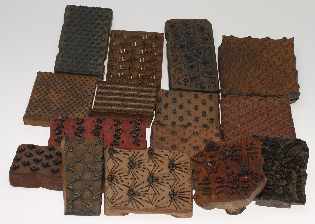 TEXTILSTÄMPLAR, 15 ST, 1900-tal.