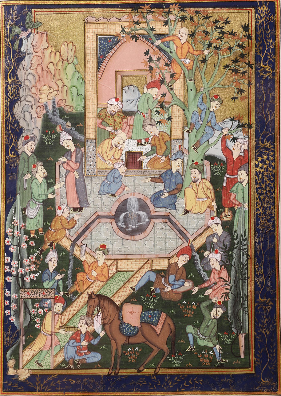 ANONYMOUS. EASTERN SCHOOL COSTUMBRIST SCENE. PAINTING ON SILK.