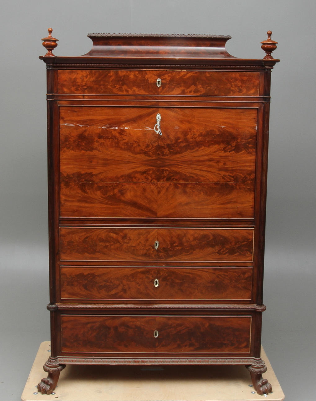 CHIFFONJÉ, mahognyfanér, 1800-tal.