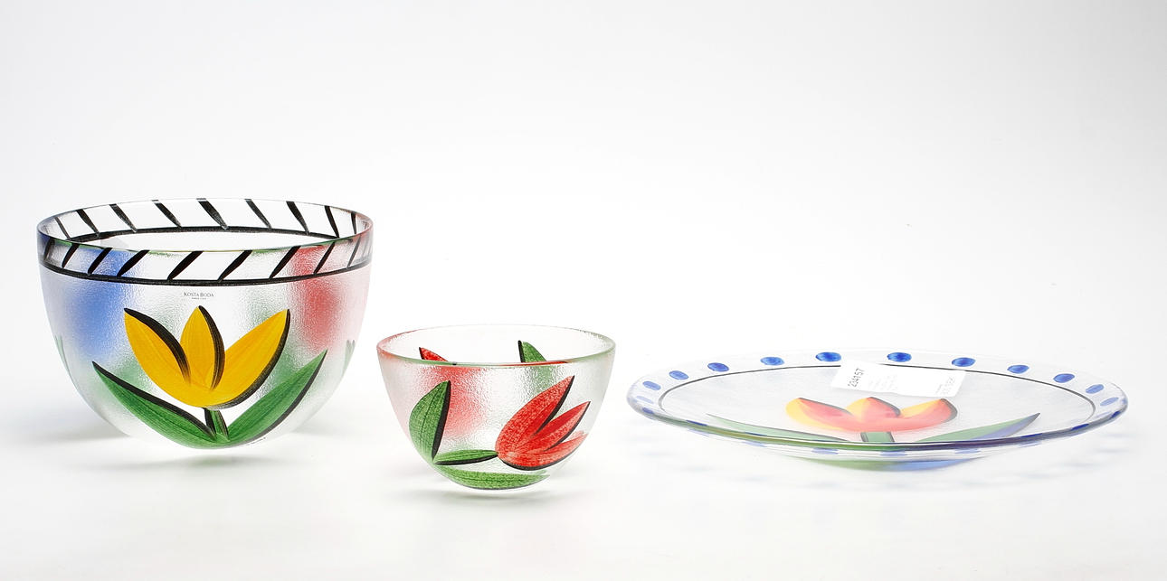 ULRICA HYDMAN-VALLIEN. Glas, tre delar, Kosta Boda.