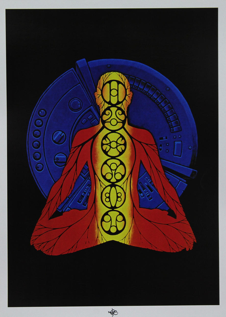 FREDRIK "NOS" HOLM. Surrealistisk komposition. Offsettryck (3). Monogramsignerade och dat -09. 7/12.