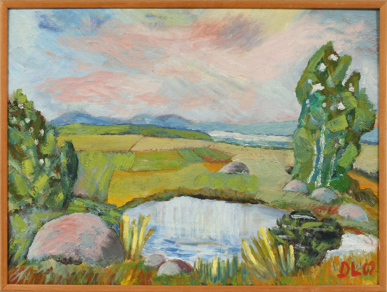 DAVID LARSSON. Landskap, Orust, olja på pannå, signerad.