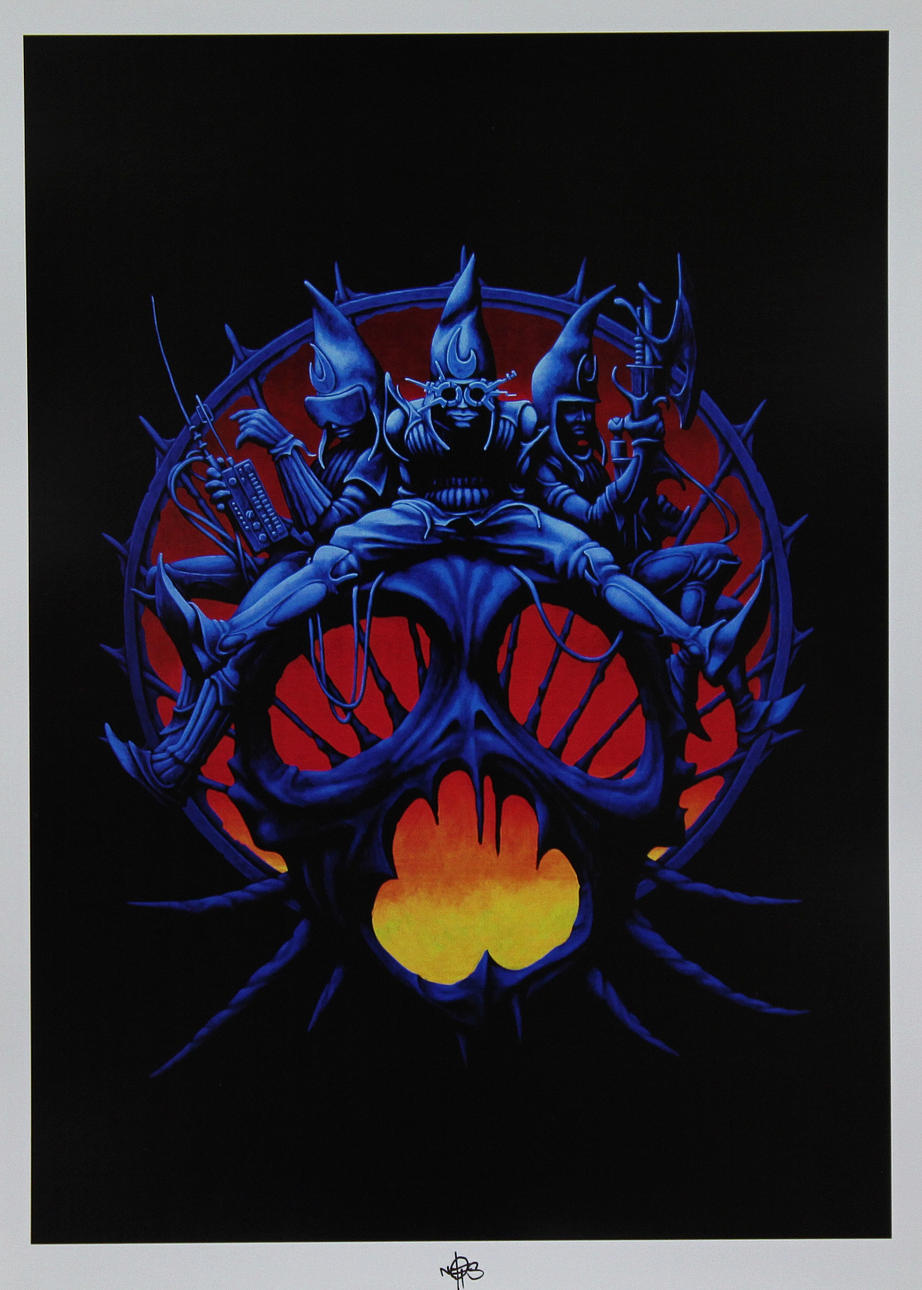 FREDRIK "NOS" HOLM. Surrealistisk komposition. Offsettryck (3). Monogramsignerade och dat -09. 7/12 och 8/12.