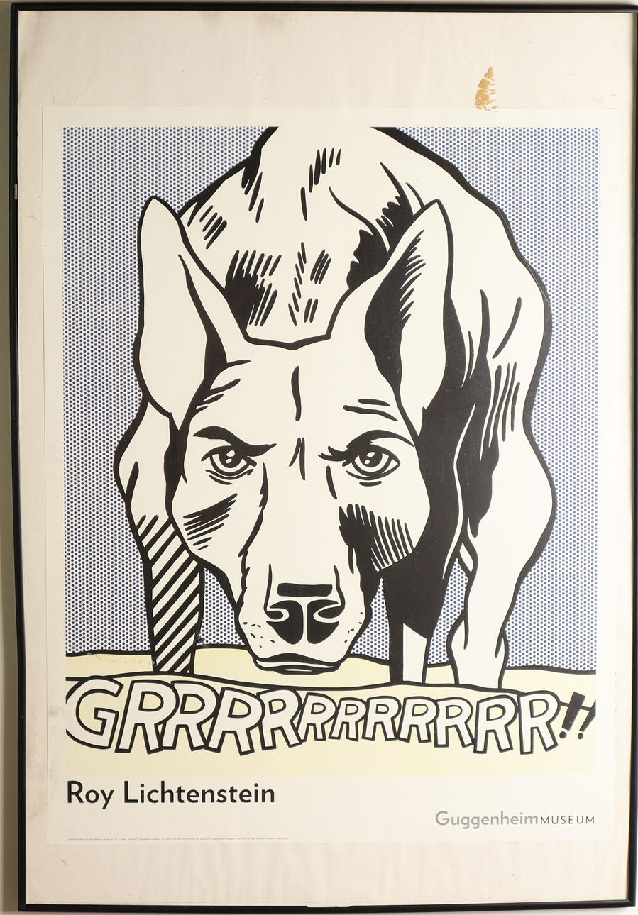ROY LICHTENSTEIN. POSTER, "grrr" Guggenheim Museum.