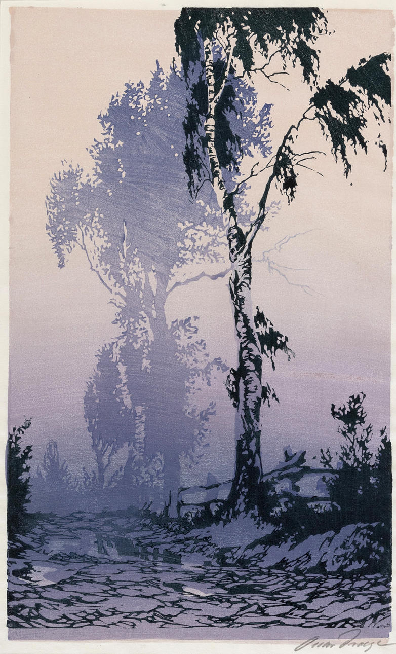 OSCAR DROEGE (1898-1982/83). birches.