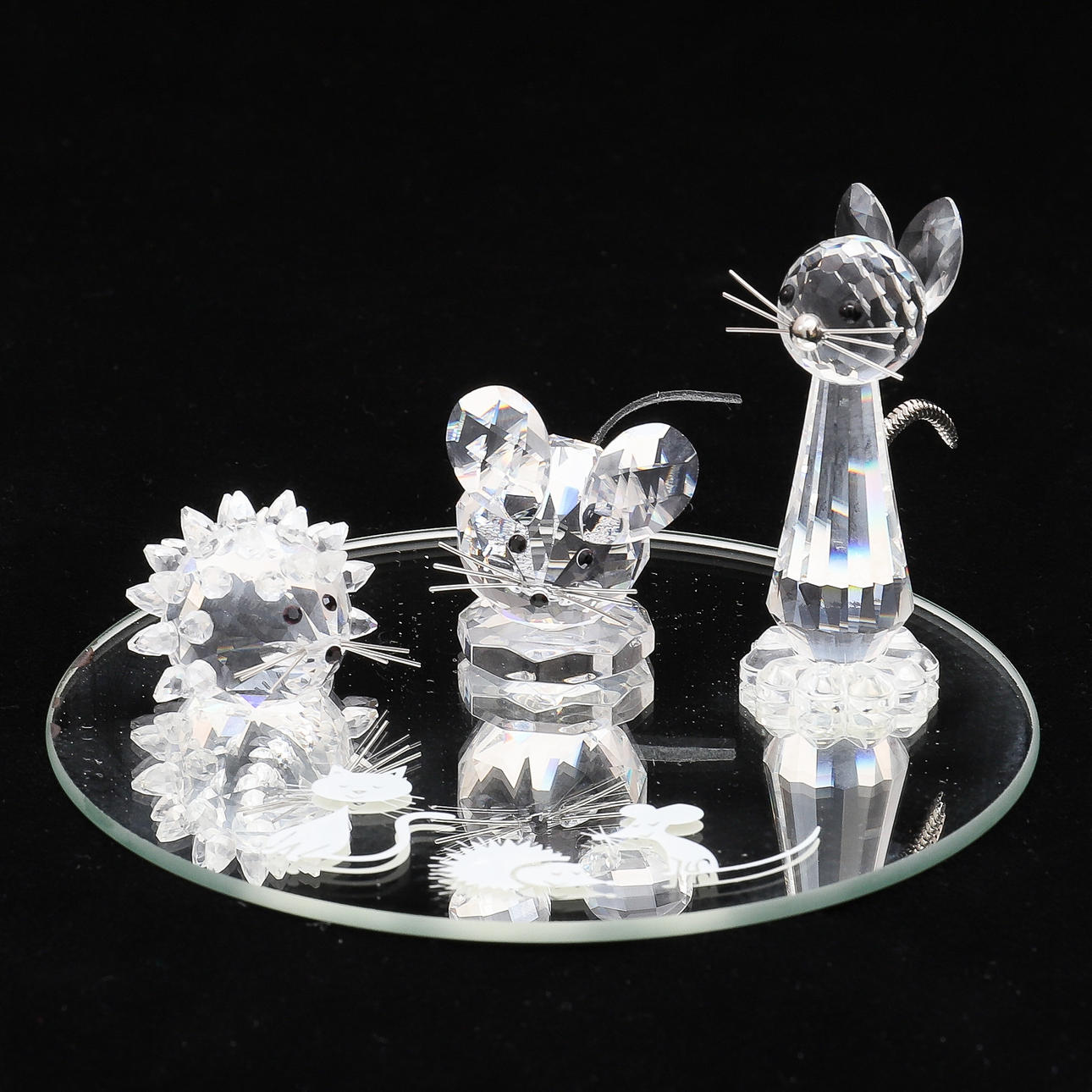 SWAROVSKI: TRIO MUS, KATT & IGELKOTT.