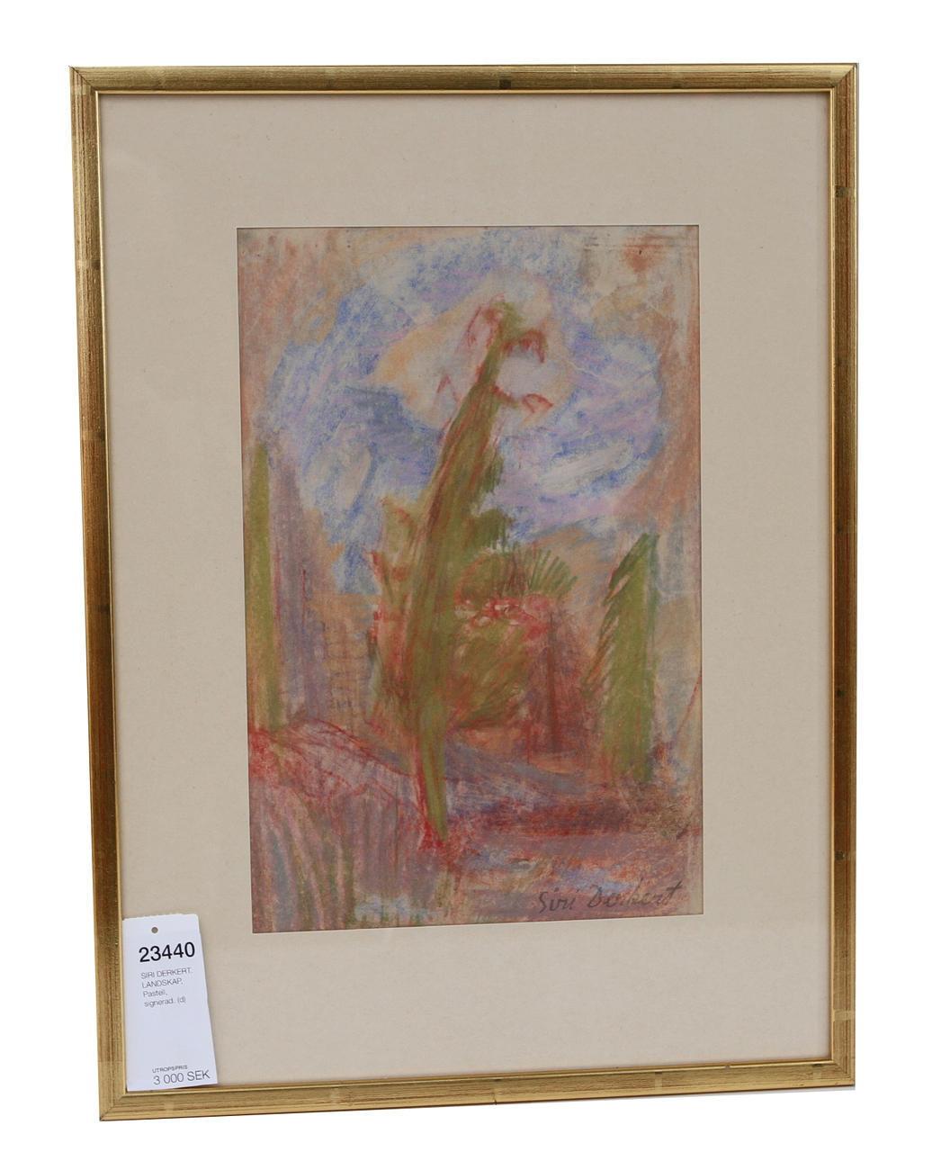 SIRI DERKERT. LANDSKAP, Pastell, signerad.