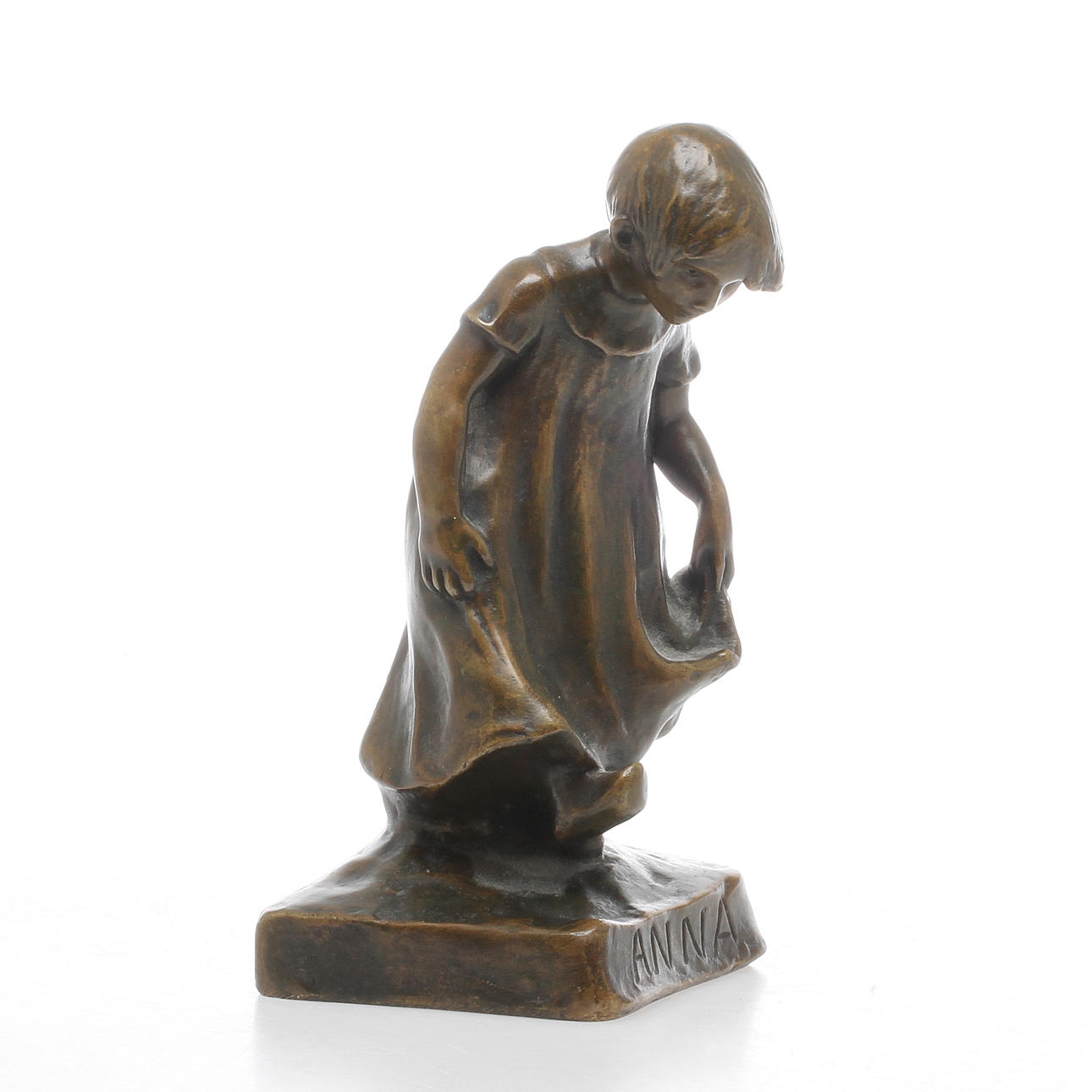 CARL JOHAN ELDH. skulptur, brons, "Anna", signerad.