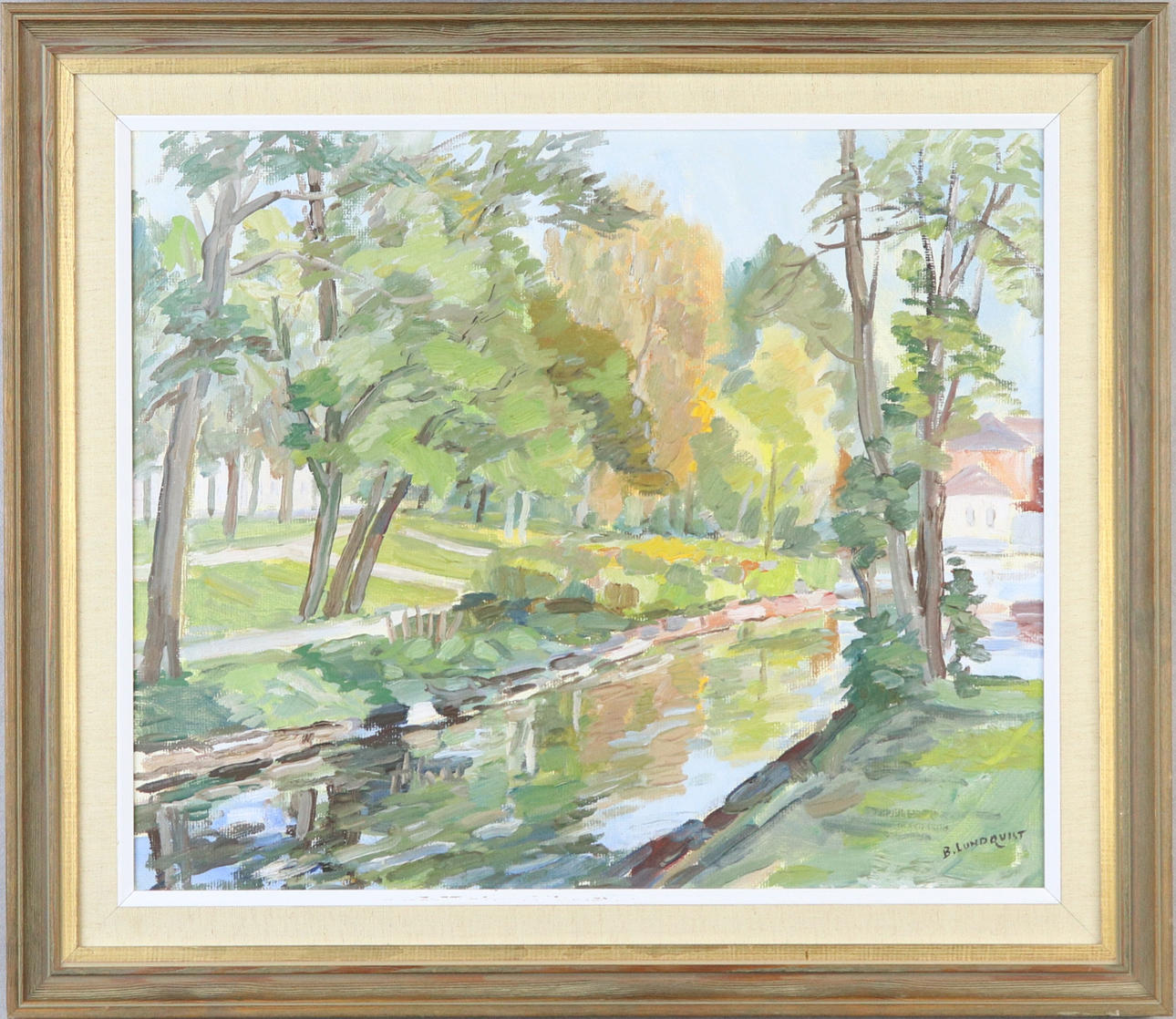 BERTIL LUNDQVIST. Oil on Board, woodland, signed.