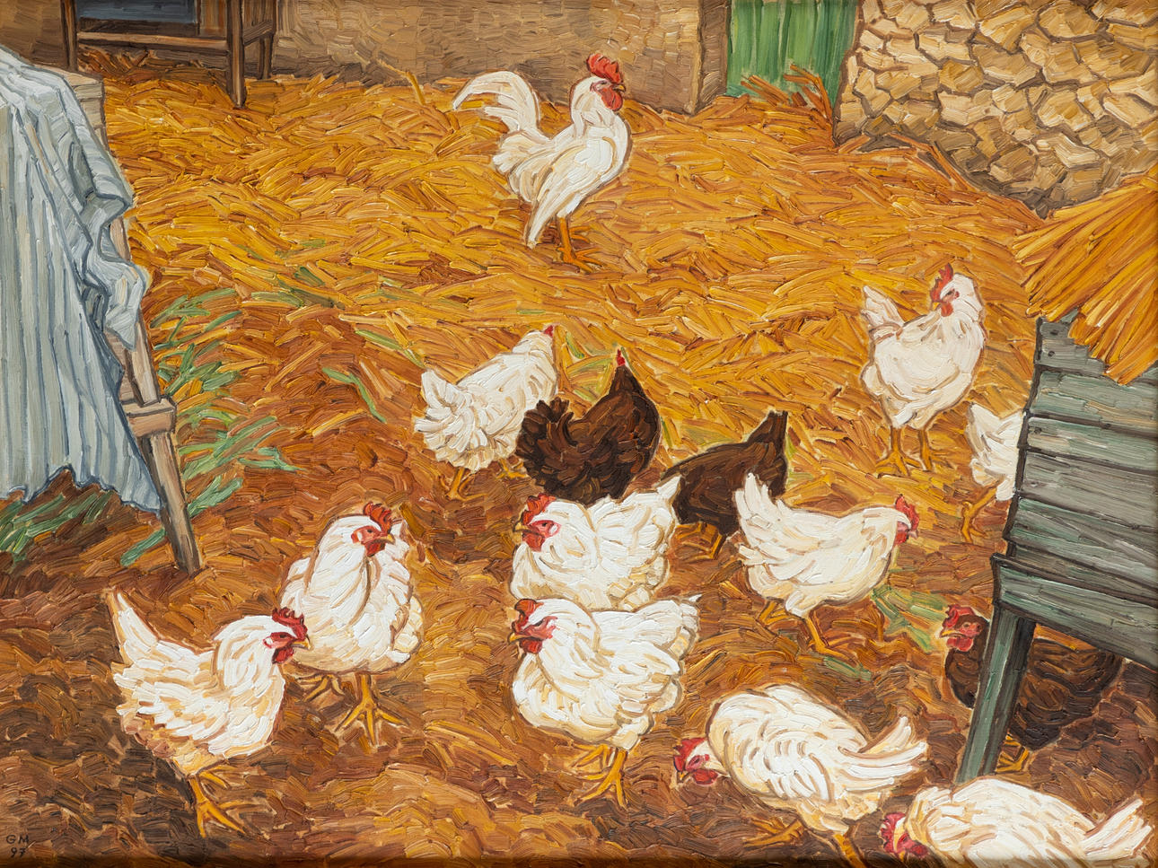 GISELA MORITZ (1928-2004). hønsegård.