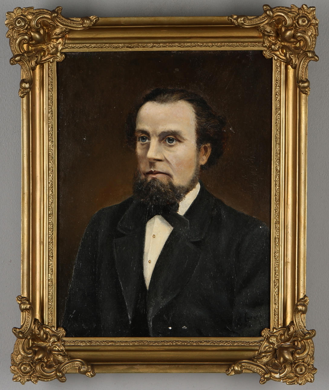 JULIUS GRANBERG. Herrporträtt, olja på duk, signerad.