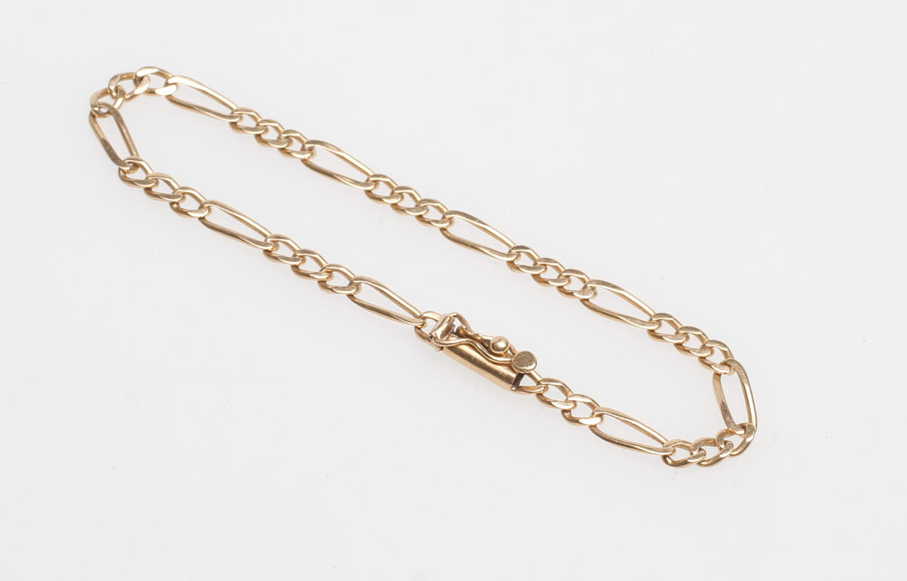 ARMKEDJA, FIGARO, 18k guld, vikt ca 4,7 gr.