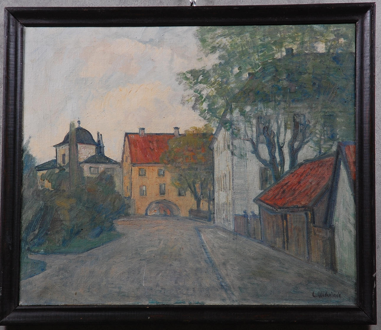 GUSTEN WIDERBÄCK. 1879-1970, olja på duk, Motiv från Uppsala, signerad.