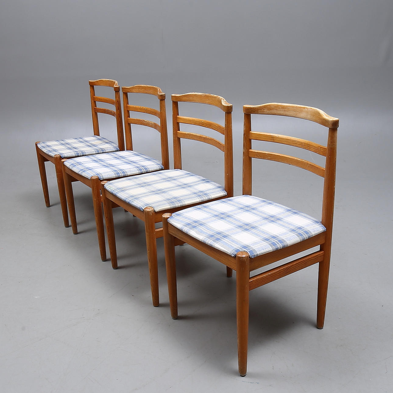 CHAIRS, 4 pcs, pine, 1970s.