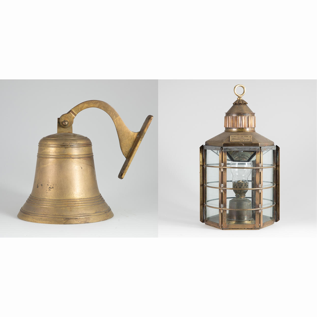 Laivan lamppu ja kello, 1900-luku (2).