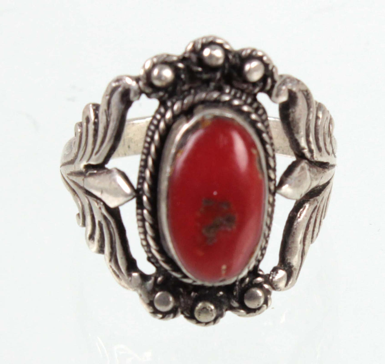 KORALLE RING, SILBER.