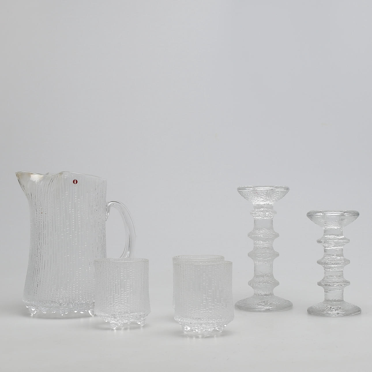 PARTI GLAS, 6 delar, "Ultima Thule" Tapio Wirkkala, och "Festivo", Timo Sarpaneva, Iittala.