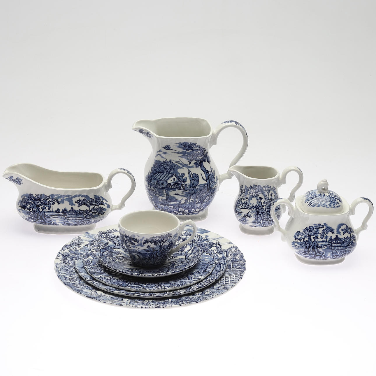 TABLEWARE, 35 pieces, ceramic, "The Hunter", Myott, England.