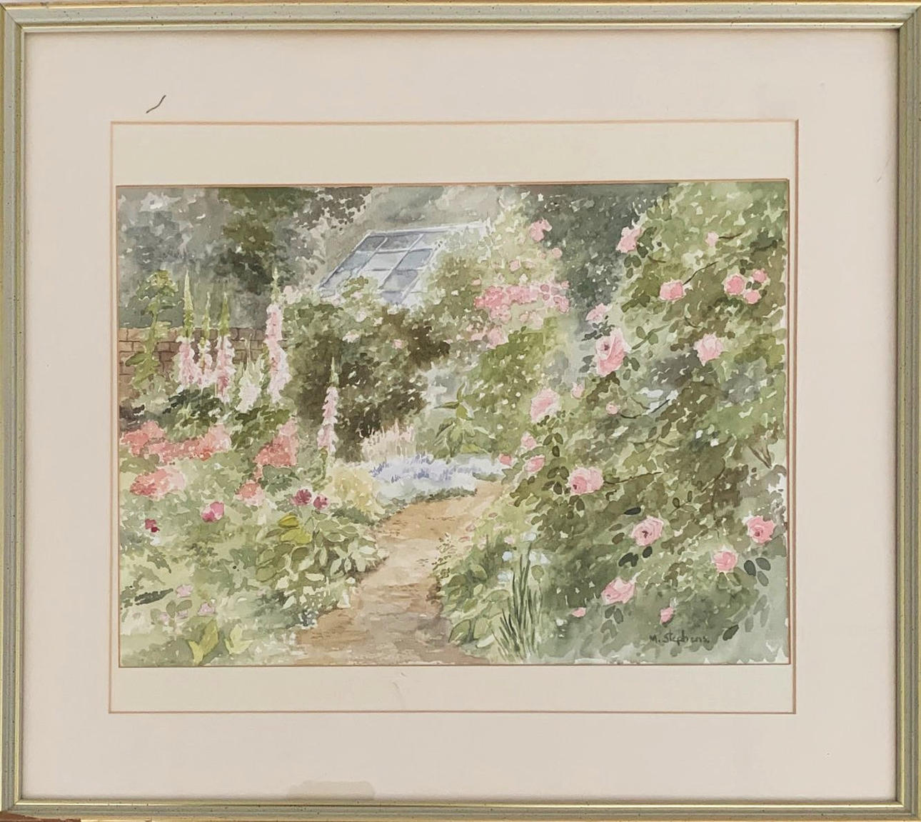 M. STEPHENS. FRAMED WATERCOLOUR.