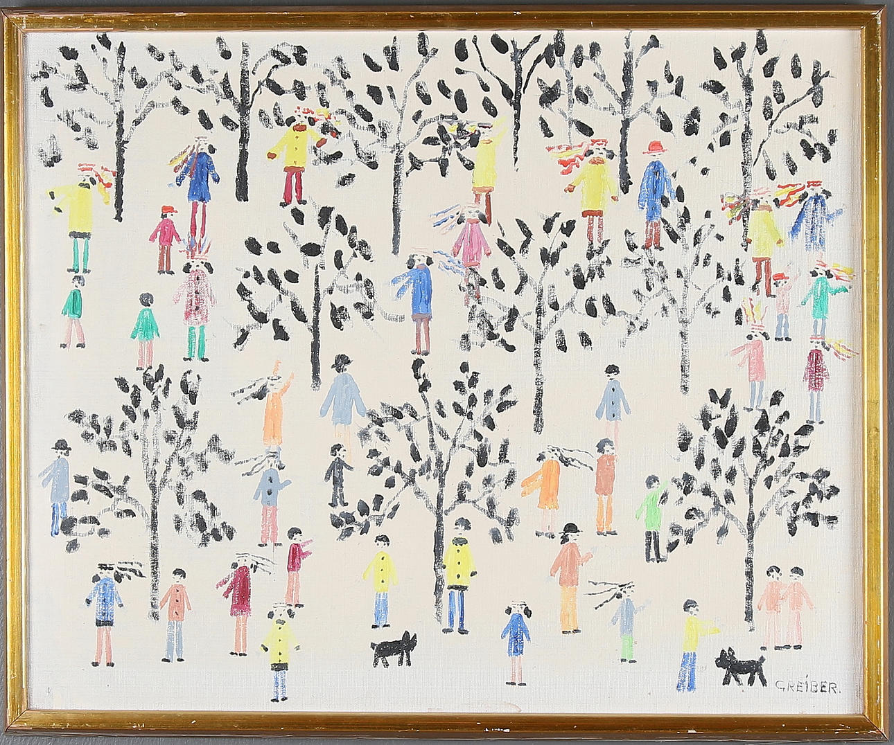 GUNNAR GREIBER. "Sommarkväll", olja på duk, signerad.