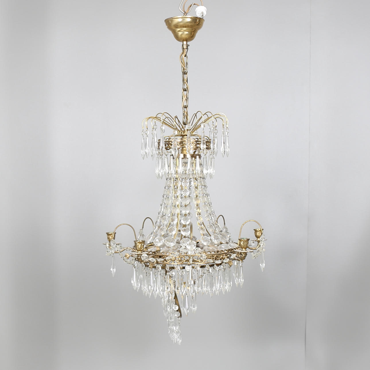 KRISTALLKRONA, empire stil, 1950/60-tal.