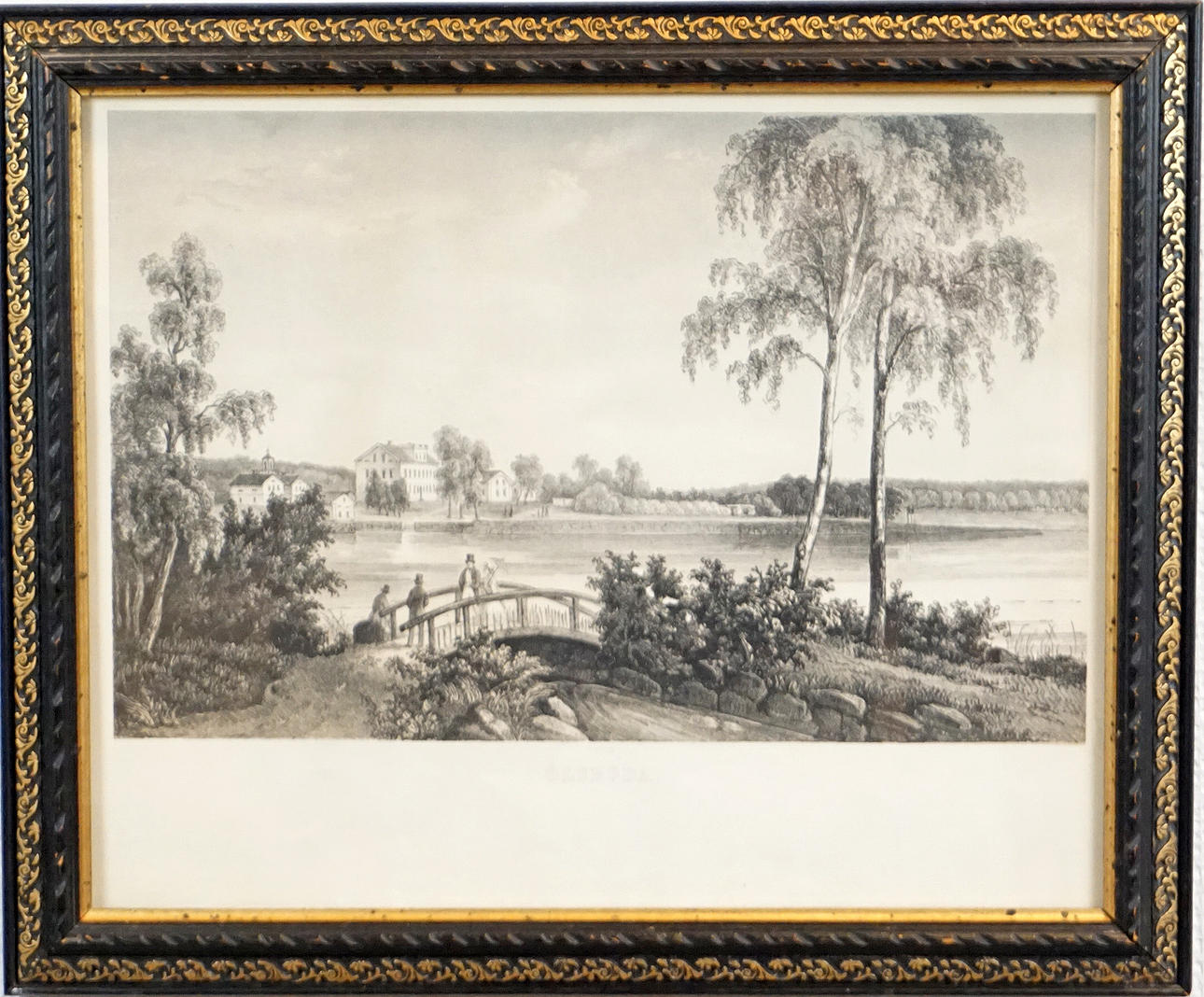 ÖLSBODA MANOR, Örebro, lithograph, 19th century.