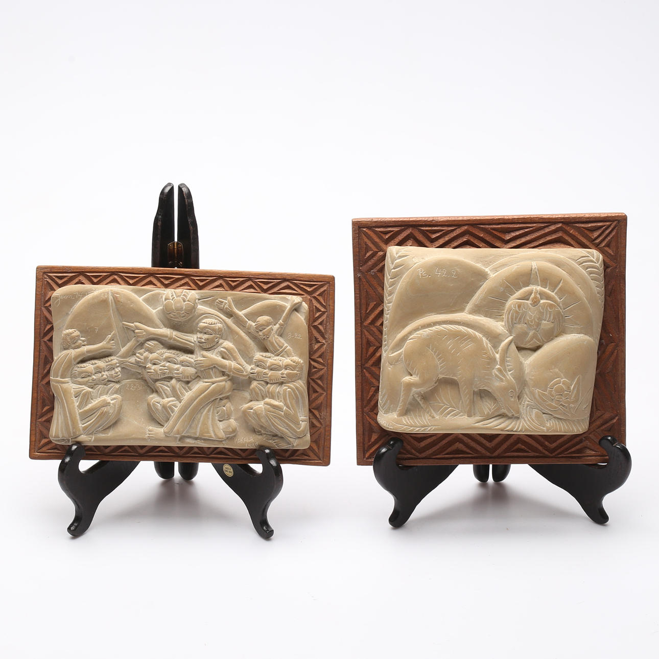 RELIEF, 2 pcs, one signed and dated Bakala 1900.