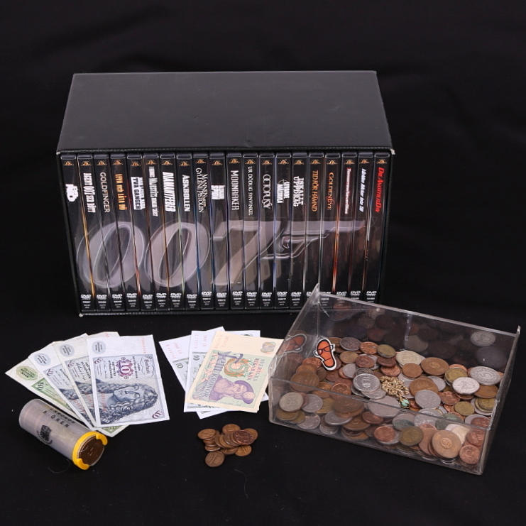 JAMES BOND DVD 20 st, MYNT- och SEDELSAMLING.