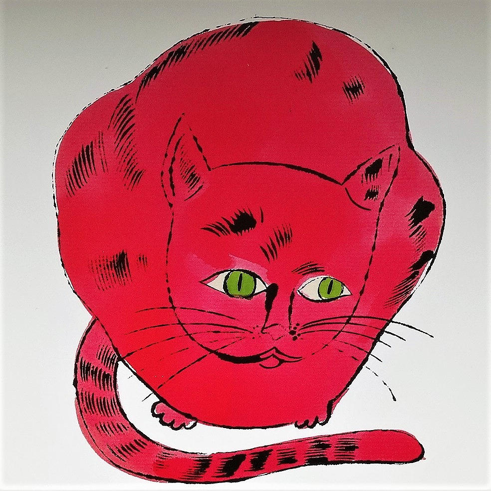 ANDY WARHOL. Gato, rojo-verde, lámina, 1995.