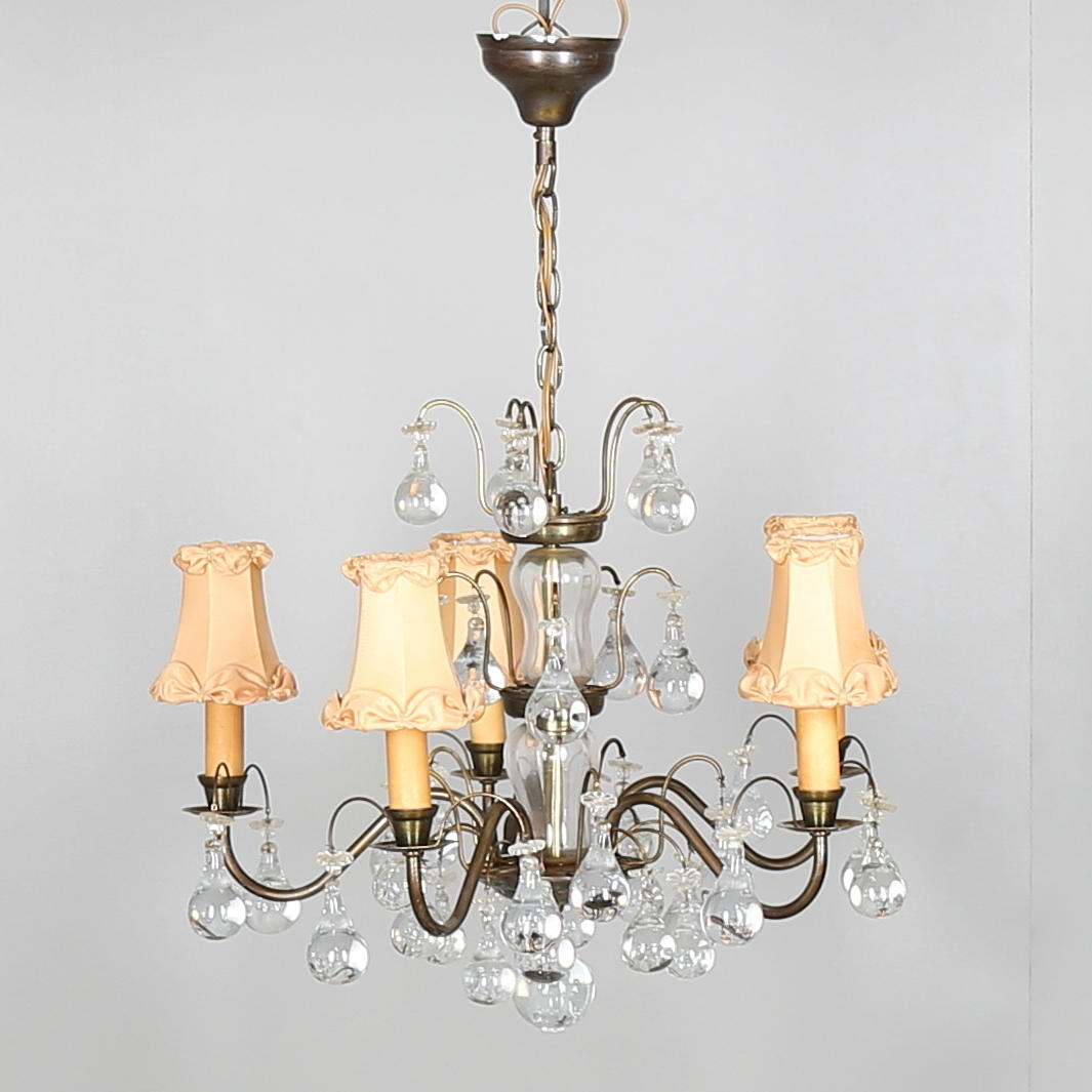 KRISTALLKRONA i barock stil, 1950-tal.