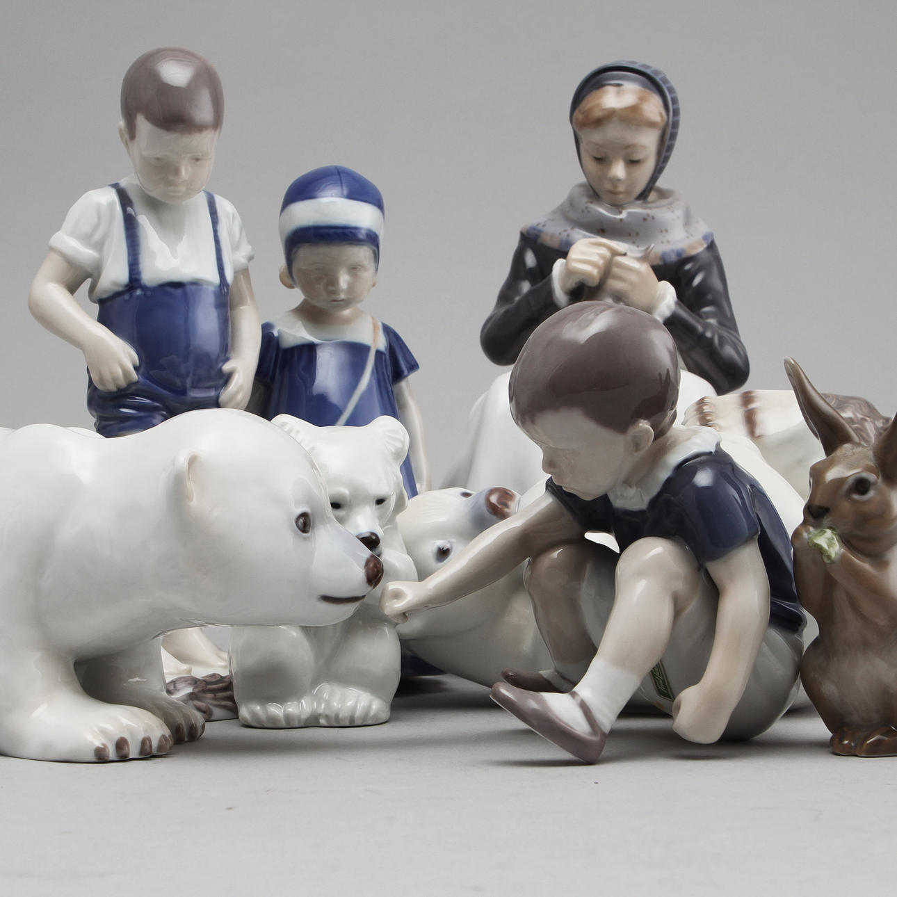 FIGURINER, 9 st, porslin, Danmark.