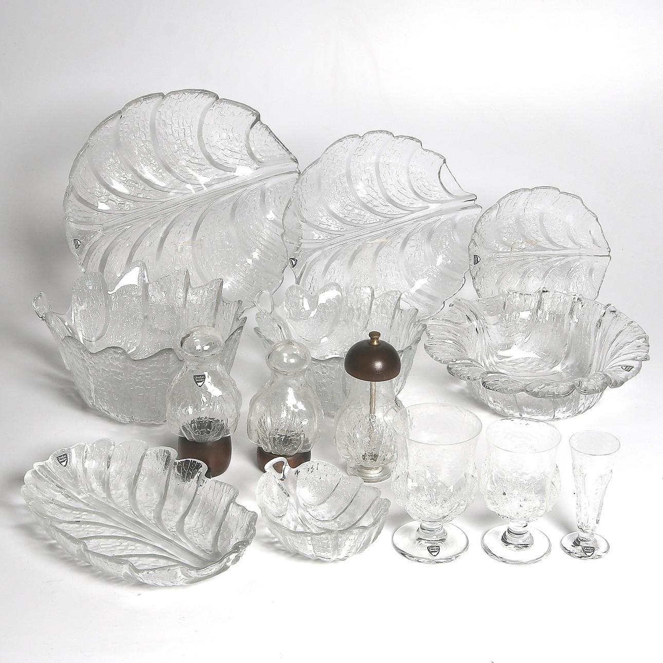 SERVIS, 79 delar, "Eden", glas, Lars Hellsten, Orrefors.