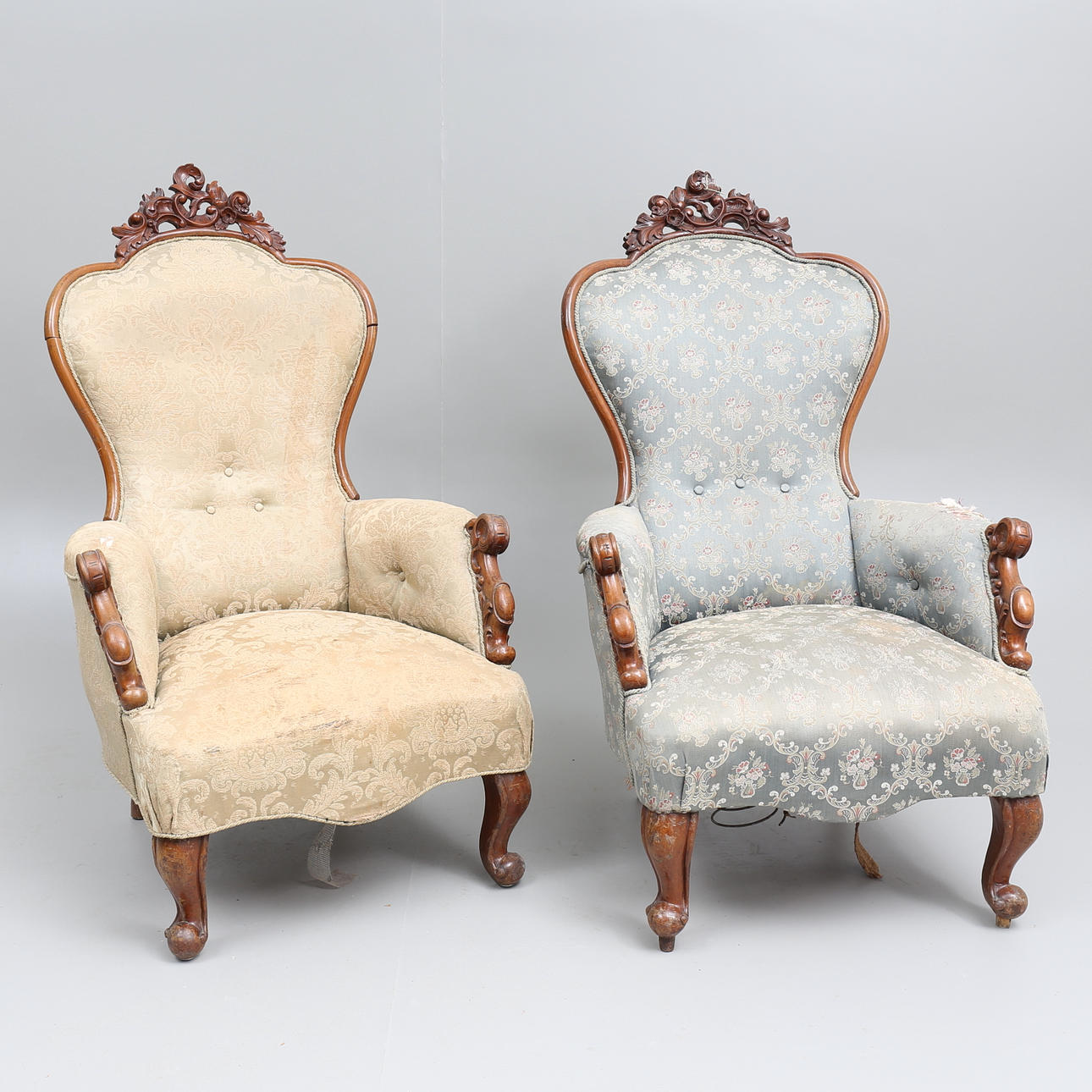 FÅTÖLJER, ett par, nyrokoko, 18-1900-tal.