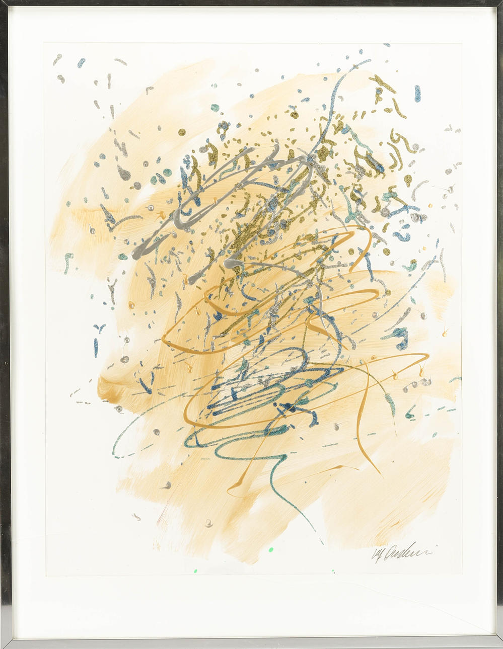 ULF ONSBERG. Mixed media, komposition, signerad.