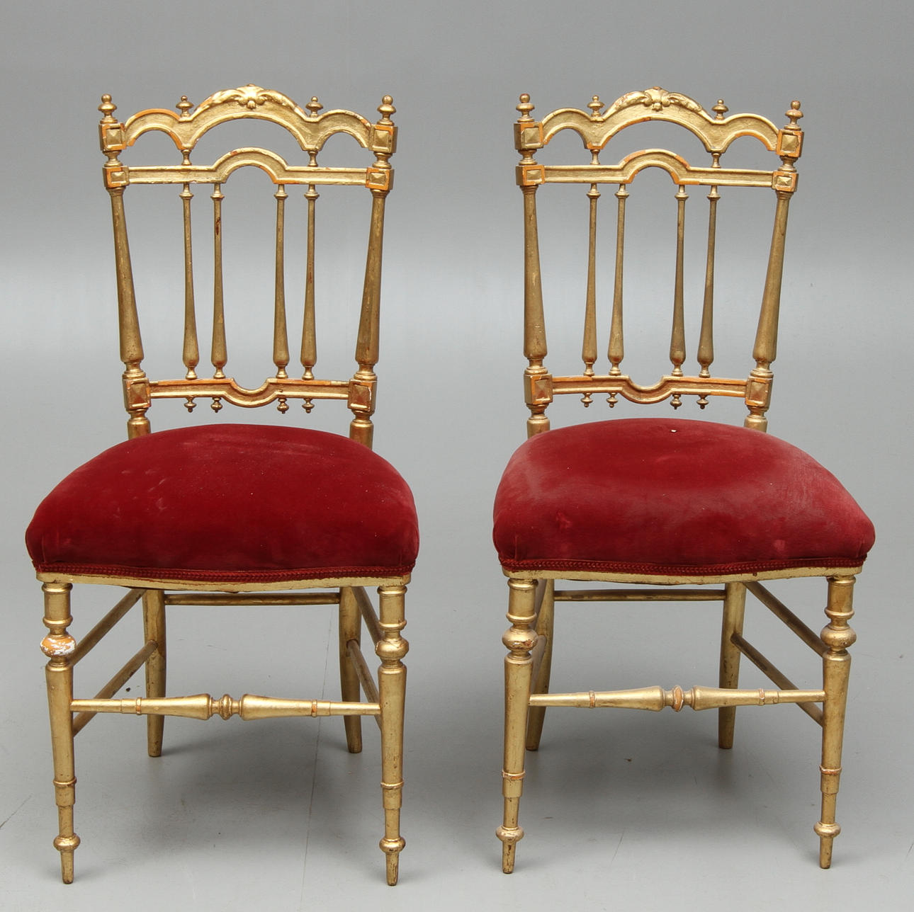 STOLAR, 1 par, bronserade, omkring 1900.