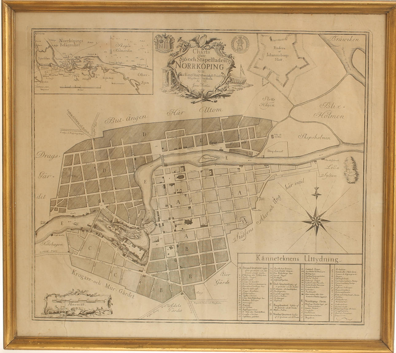 KARTA Norrköping 1769.